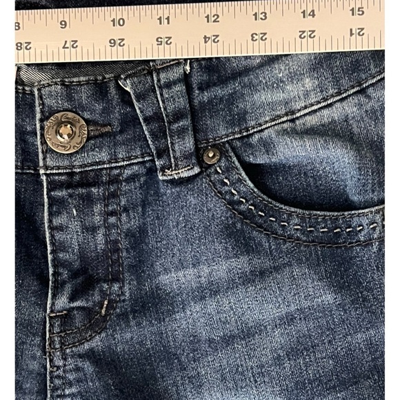 NWOT Candie's Sexy Low Rider Dark Blue Jeans Hand Painted Pockets Size 7 - Picture 4 of 8